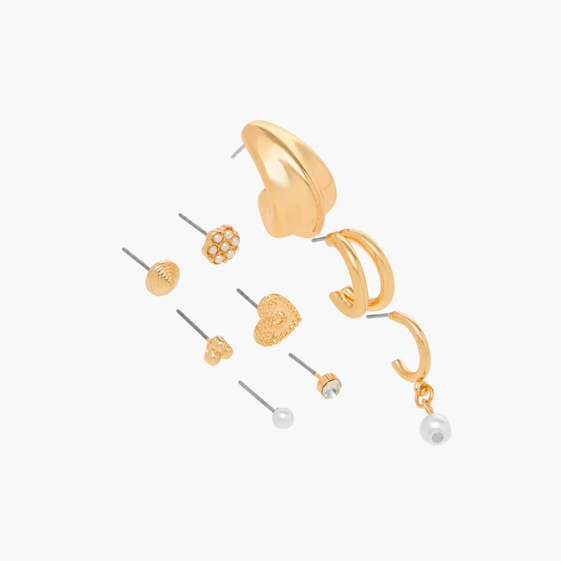 Lifestyle Gold Earrings Set of 9 for Women